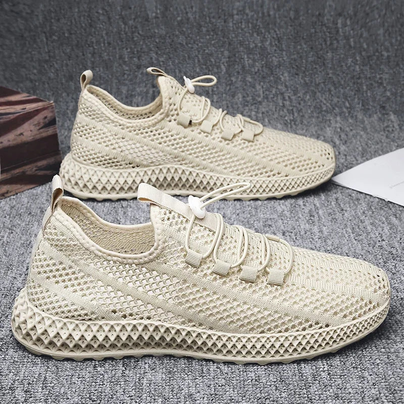 Summer Men Sports Shoes Mesh Breathable Casual Shoes 2024 New Outdoor Large Jogging Sports Shoes Men Vulcanized Shoes