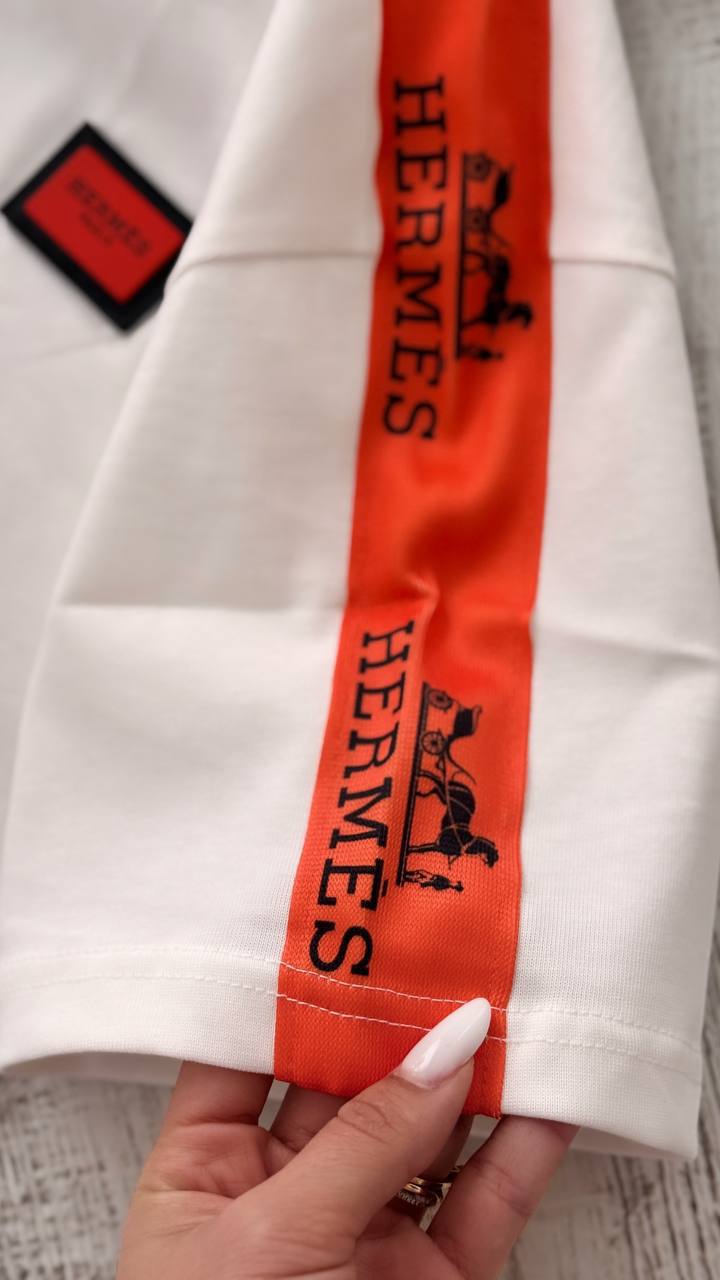 Compleu Hermès alb și negru